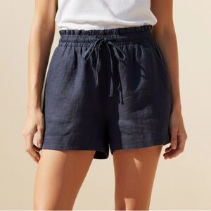 NWT Unsubscribed 100% Linen High-Rise Beach Shorts